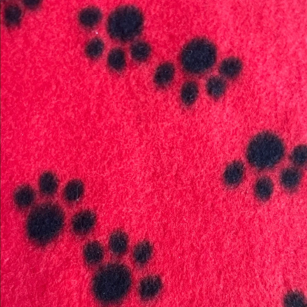 Flannel paw print blanket and towel